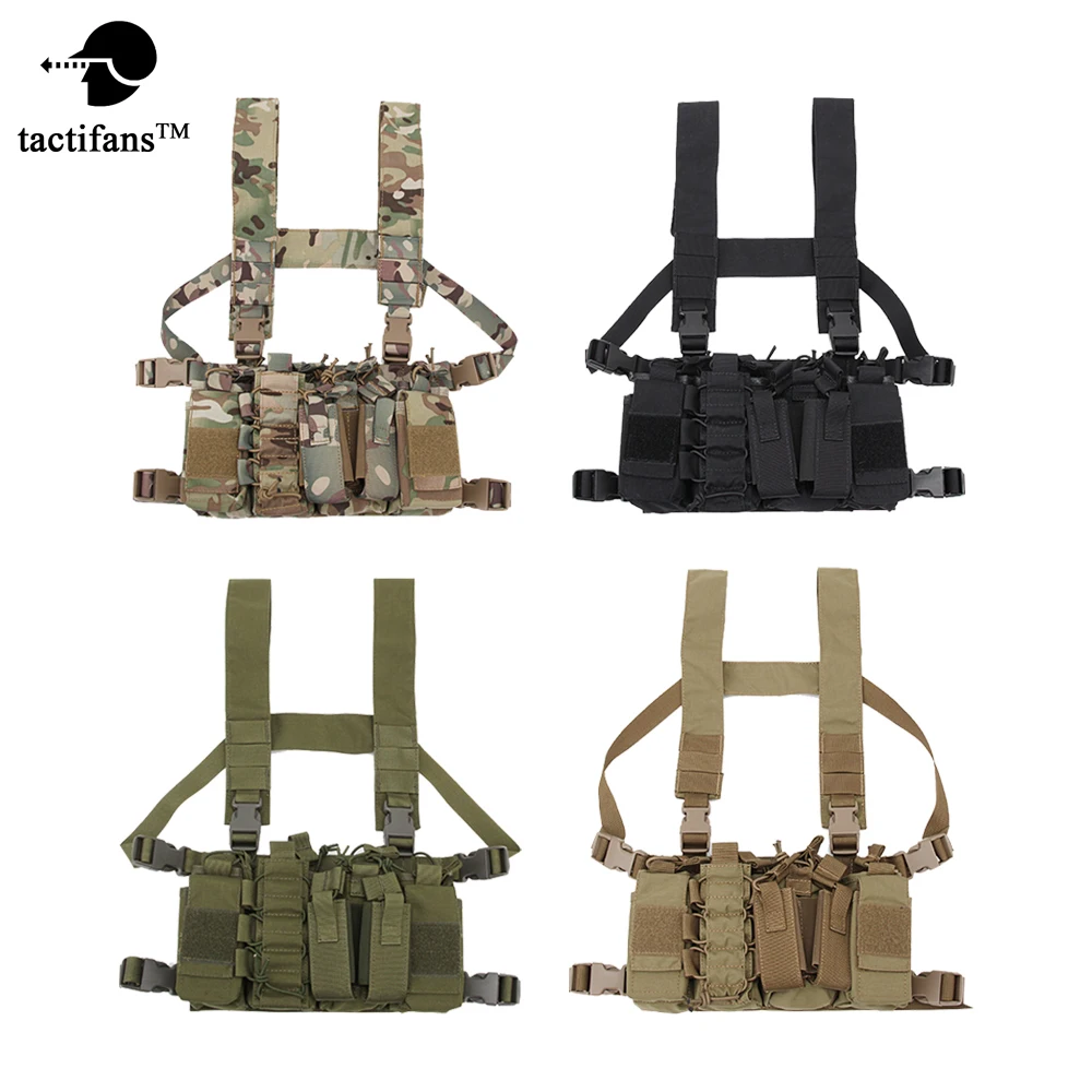 Chaleco de caza táctico Airsoft D3, portador de placa de pecho con Rifle M4 5,56 AK 7,62, pistola doble individual, bolsa de cosas GP