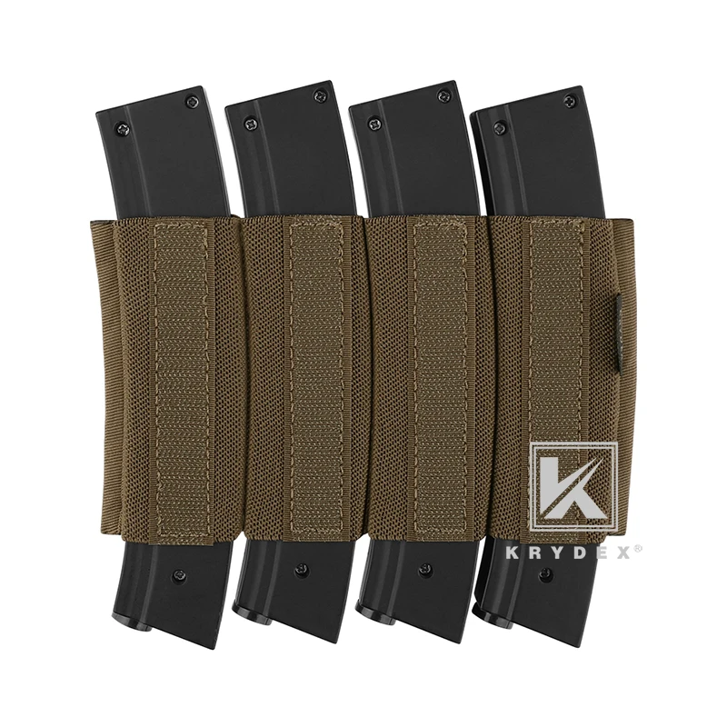 KRYDEX-bolsa de inserción táctica cuádruple Mag, 8,25 "x 4", estilo Spiritus, Coyote, marrón, elástico, soporte de revista de inserción incorporado para MP7 - imagen 2