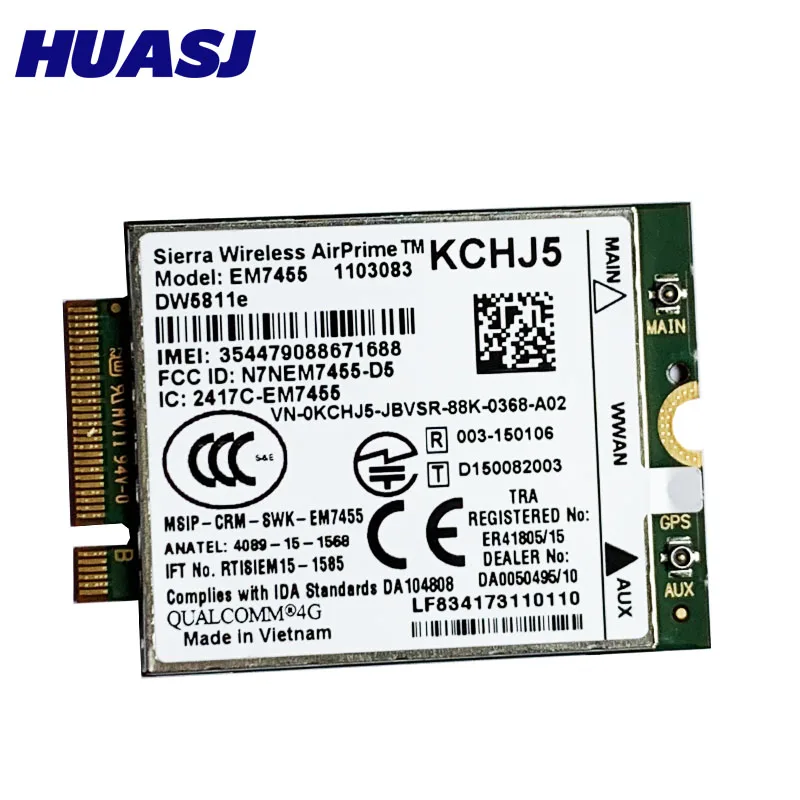 Huasj-tarjeta WLAN EM7455 DW5811E FDD/TDD LTE CAT6, Módulo 4G, tarjeta Gobi6000, para E7270, E7470, E7370, E5570, E5470 - imagen 4