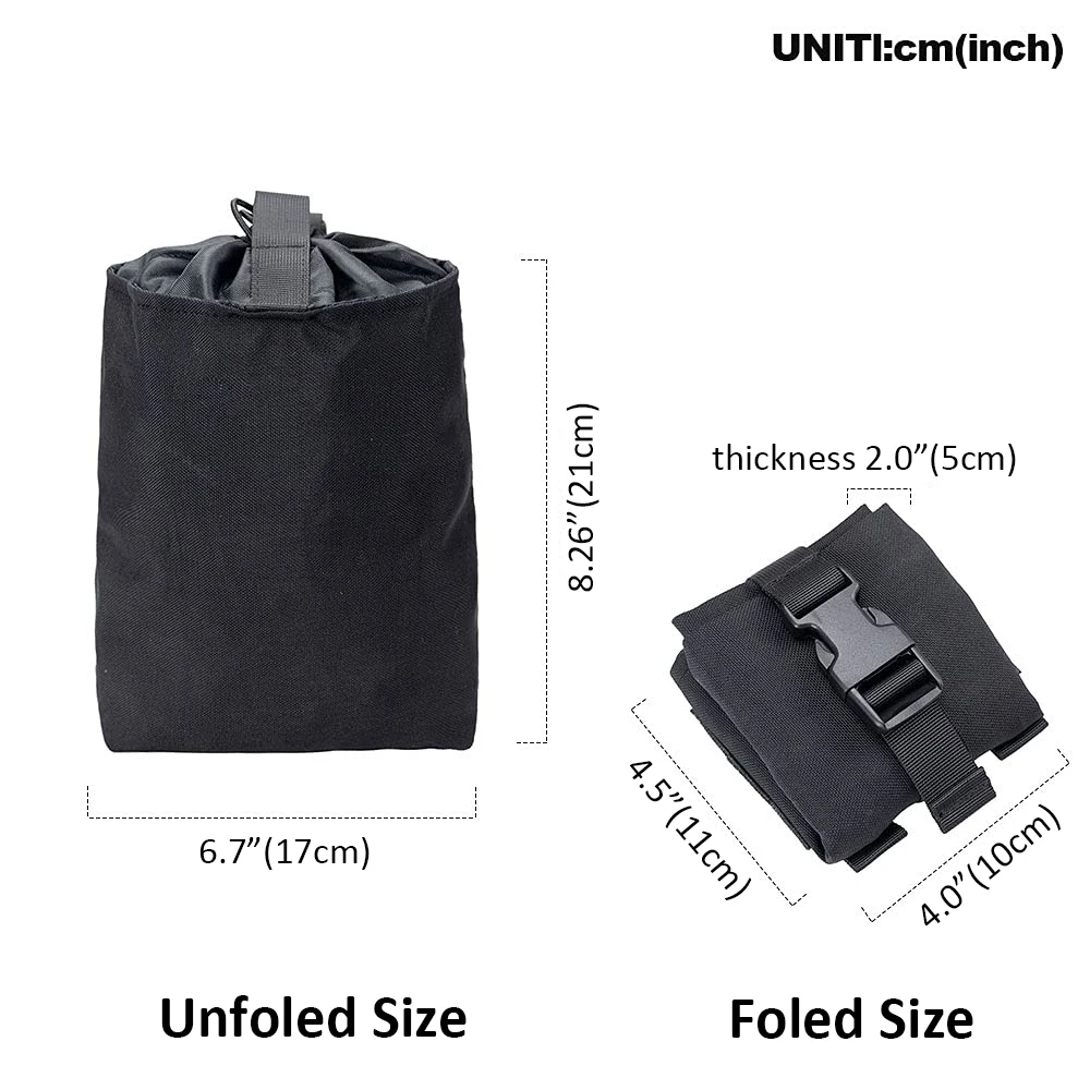 Bolsa táctica Molle plegable para Airsoft Paintball, herramienta militar de caza al aire libre, bolsa magnética de recuperación - imagen 4