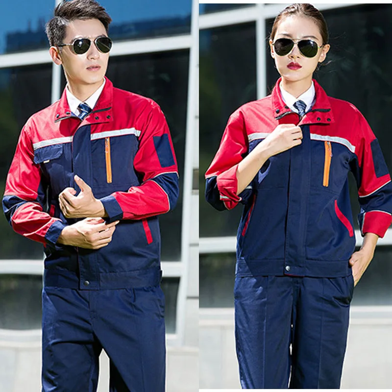 Mono para hombre y mujer, traje con costuras de 6 colores, chaqueta de talla grande + Pantalones, ropa de trabajo, taller, soldadura, pintura de lijado, ropa de reparación de automóviles - imagen 4