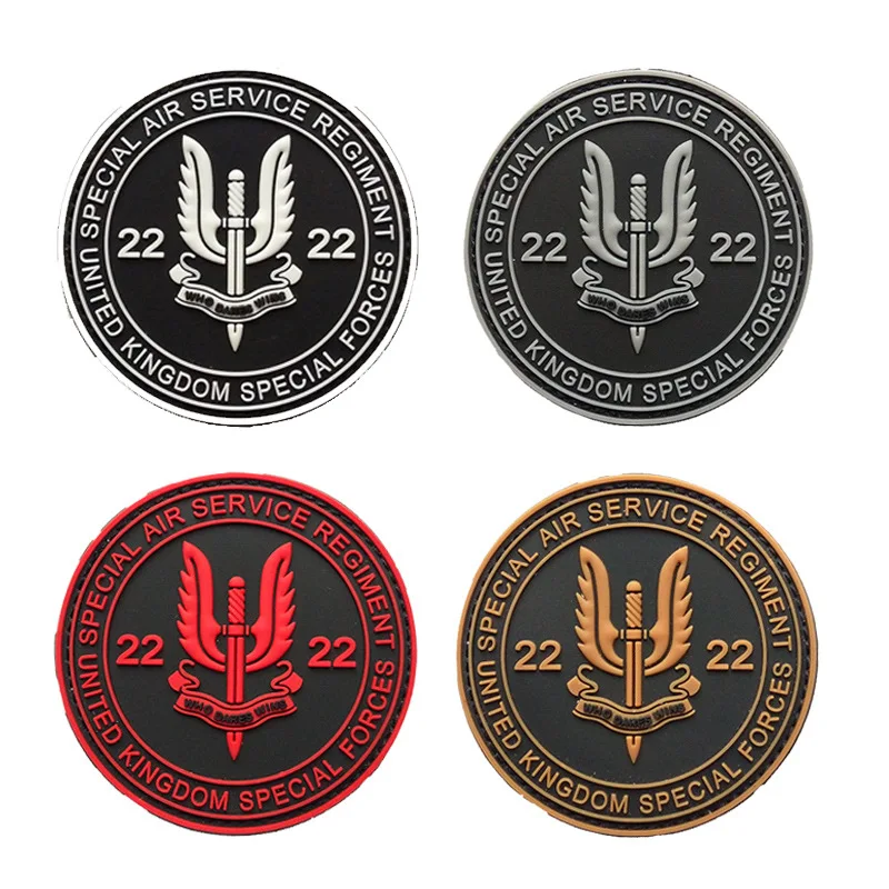 Parches de mochila con banda para el brazo, pegatinas de tela de goma militares tácticas del ejército luminoso 3D de PVC, Grupo Aéreo especial SAS de Inglaterra 22 - imagen 2