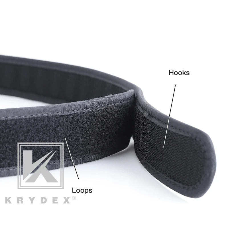 KRYDEX-Cinturón con forro interior sin hebilla para hombre, táctico de S-XXXL de 1,5 pulgadas, forro de bucle de nailon, cinturón negro con parte trasera interior, equipo de tiro de caza - imagen 2