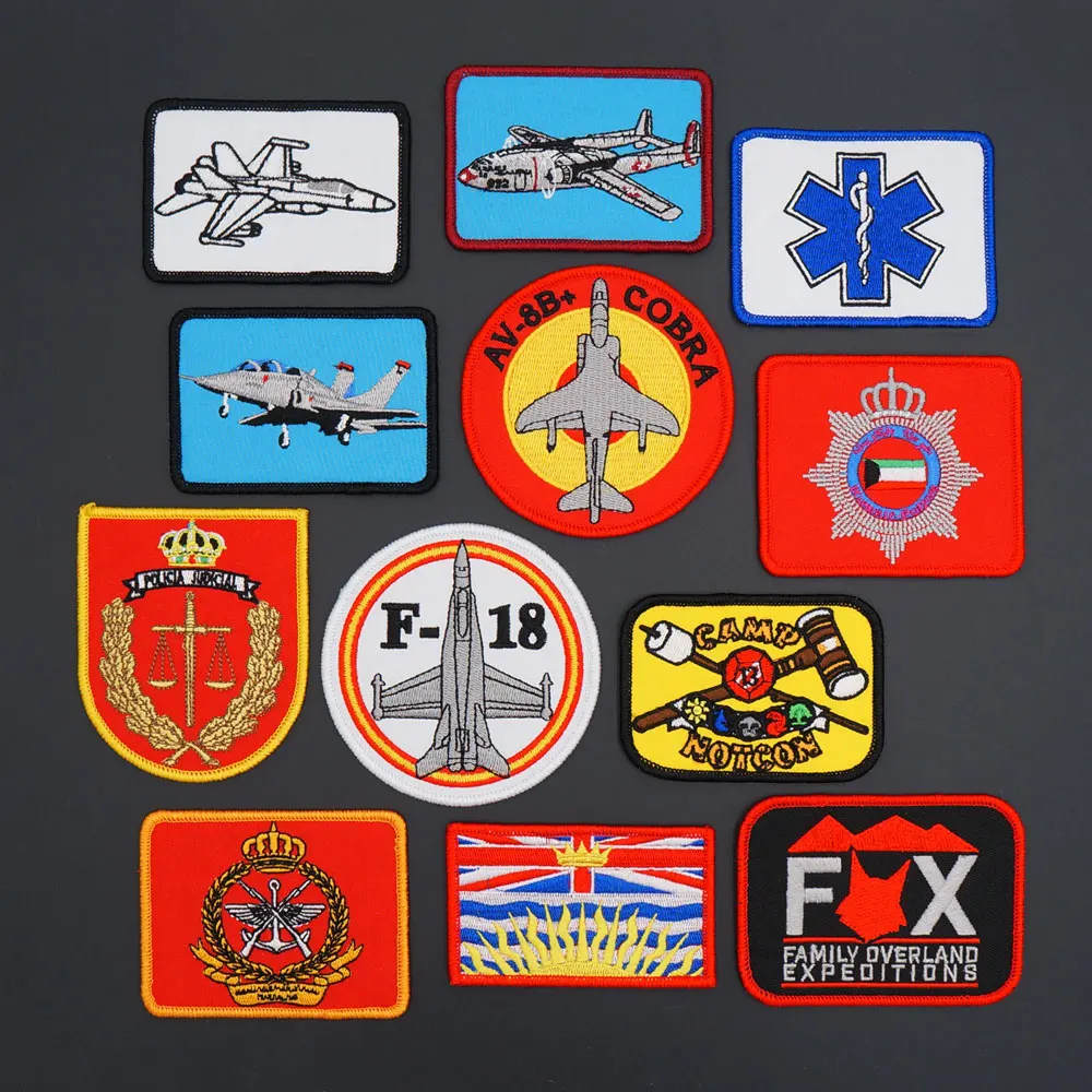 Fighter F-18 COBRA bordado Merrow Border Punk Biker parche insignia de moral militar para ropa sombrero accesorios Decoración - imagen 2