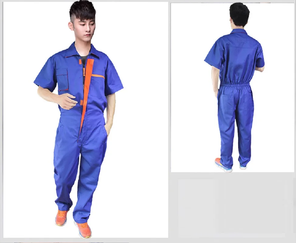 Monos de trabajo de verano, traje para hombre, resistente al desgaste, transpirable, taller de fábrica, servicio de reparación de automóviles, uniforme de trabajo 4XL - imagen 5
