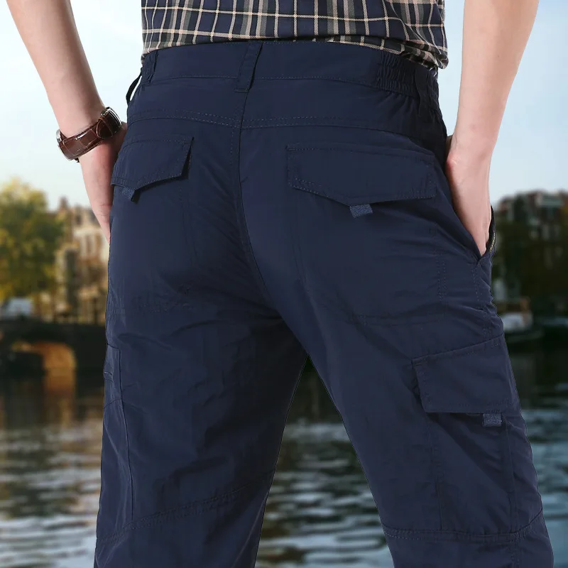 Pantalones Cargo tácticos para hombre, pantalón largo informal, transpirable, de terciopelo, de secado rápido, con múltiples bolsillos, cálido, para otoño e invierno, 2024 - imagen 2