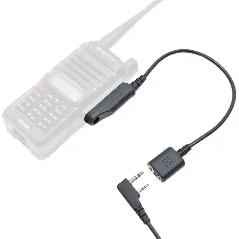 Cable adaptador Baofeng UV-9R Plus Radio impermeable a a auriculares de 2 pines altavoz micrófono para UV-9R Plus UV-XR Walkie Talkie impermeable - imagen 5