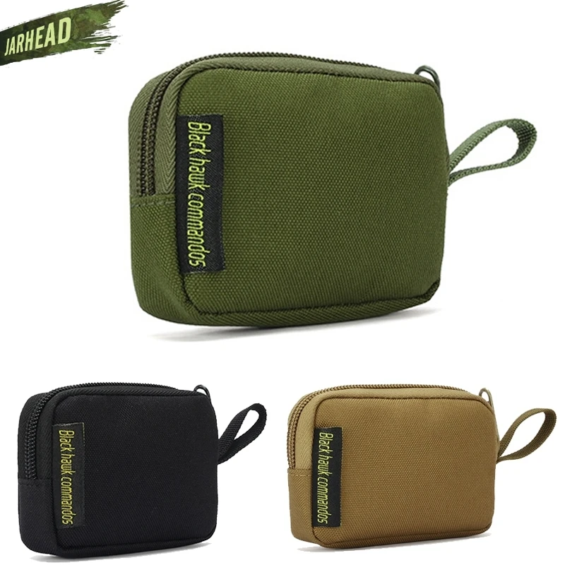 Paquete de monedas táctico Universal de nailon 900D, bolsa de billetera Molle, funda de llave para auriculares con cremallera, monedero de utilidad para exteriores - imagen 2