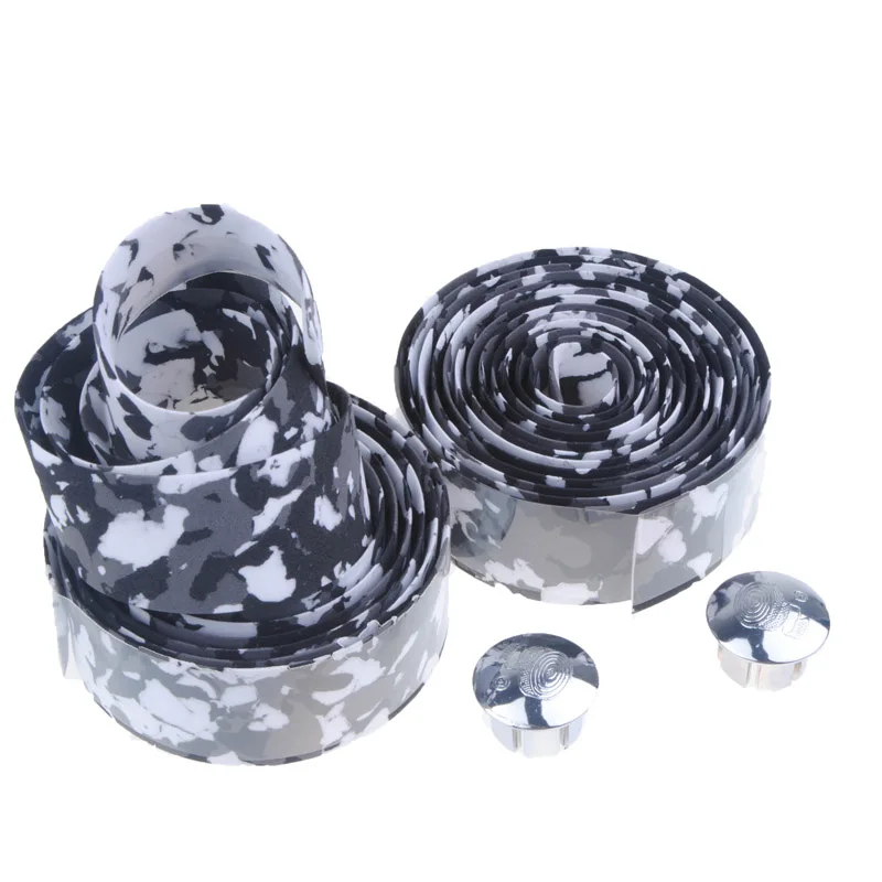 Cinta de corcho para manillar de bicicleta de carretera, cinta envolvente con tapones para barra, novedad - imagen 5