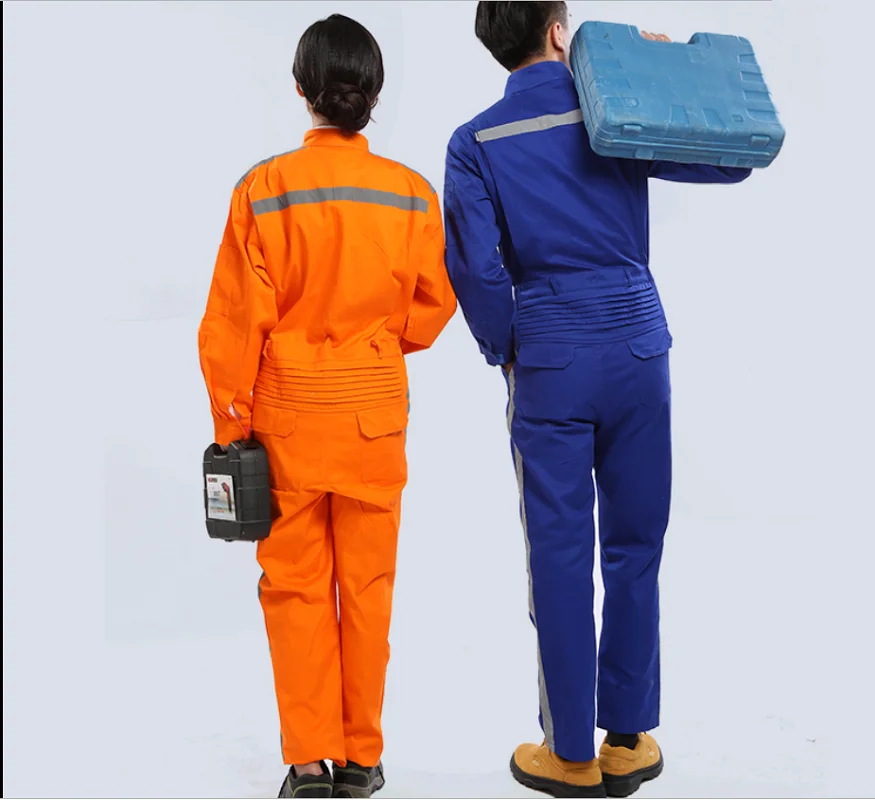 Nueva ropa de trabajo para hombres y mujeres, mono reflectante retardante a prueba de polvo, ropa de soldadura de fábrica, monos de algodón puro S-4XL - imagen 3