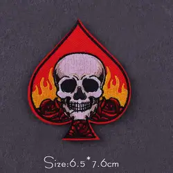 Parche bordado hippie punk calavera para planchar en ropa