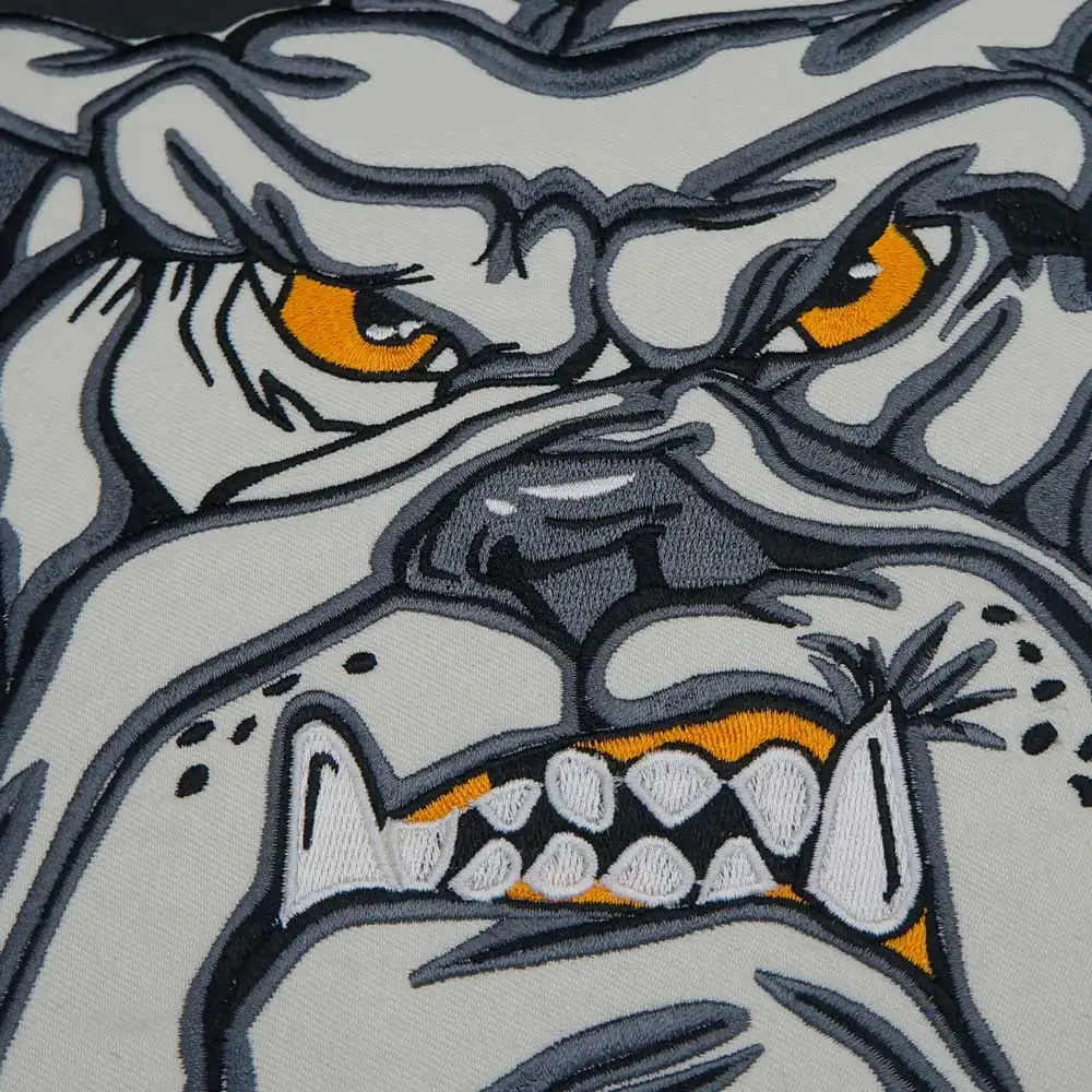 Parche bordado grande de Bulldog de dibujos animados, pegatinas de ropa Punk, accesorios de ropa, insignia - imagen 5