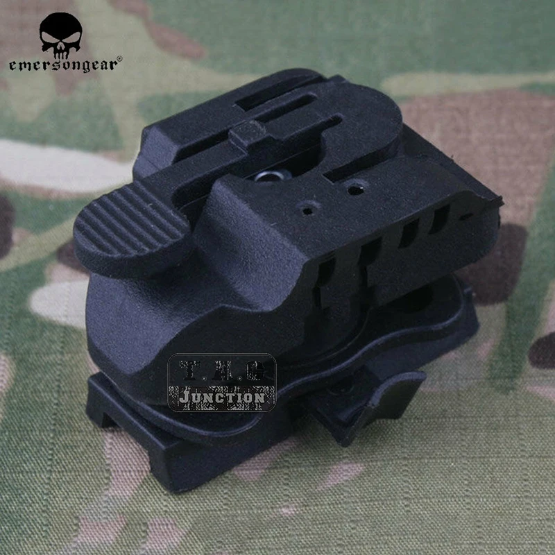 Adaptador de montaje de luz de casco táctico HL1, Riel de arco, soporte de pista dedicado rápido, multiángulo giratorio, negro - imagen 2