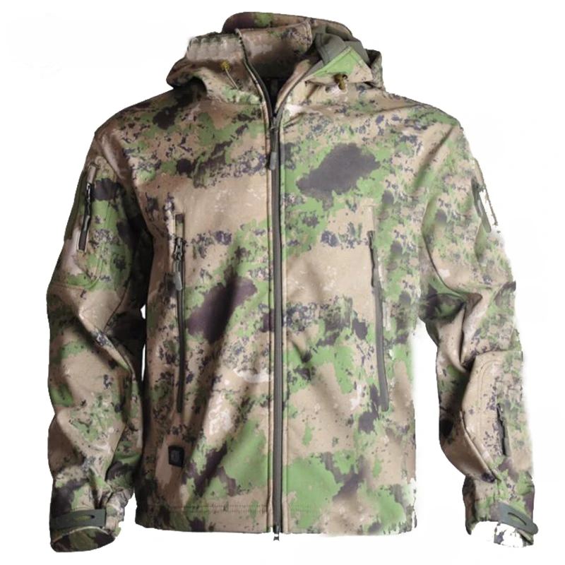 Abrigo impermeable con capucha para hombre, traje de caza táctico militar, chaqueta deportiva de montañismo y acampada, chaqueta cálida del ejército - imagen 2