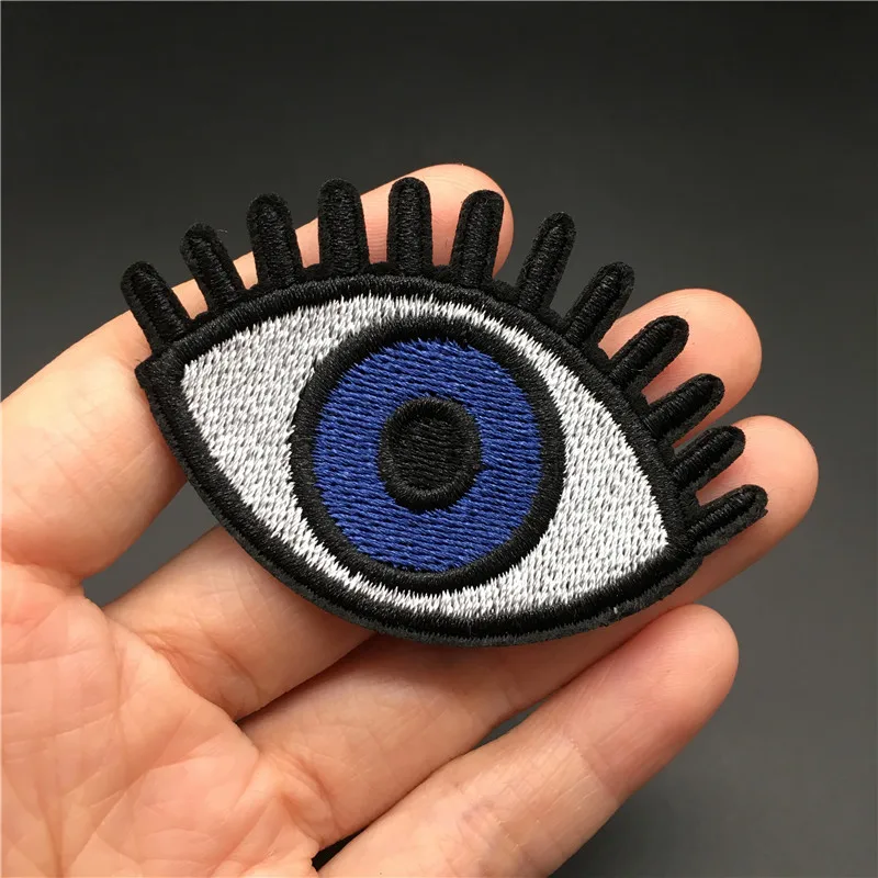 Tamaño del ojo: 6,6x4,6 cm DIY rayas para ropa, parche bordado, insignia para planchar, pegatinas para ropa, decoración de apliques - imagen 5