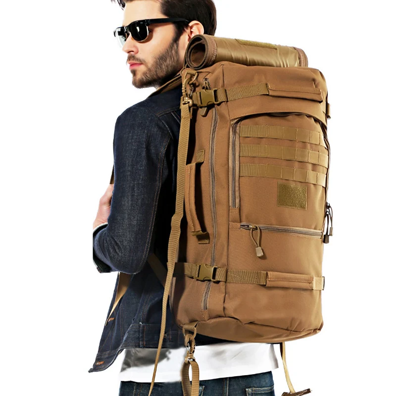 Mochila táctica 50L 1000D, bolsa de senderismo, Mochila Molle para exteriores, Mochila impermeable para escalar, Camping, senderismo, Mochila - imagen 4