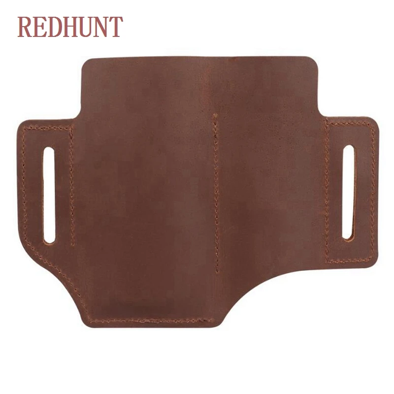Funda de cuero multifunción para cuchillo, bolsa de almacenamiento de herramientas multifunción, bolsillo EDC táctico para cinturón, linterna, caza - imagen 5