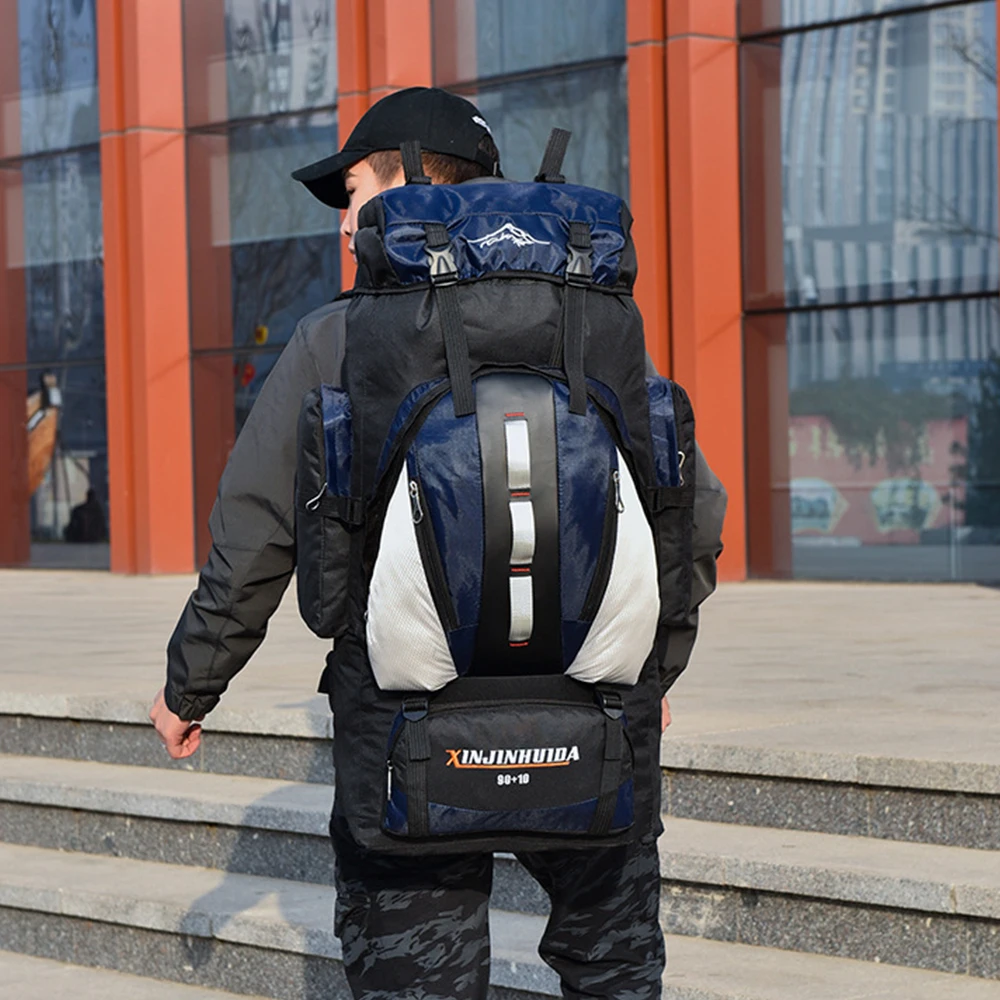Bolsa grande de 100l para hombre y mujer, mochila impermeable para deportes al aire libre, senderismo, equipaje de viaje, mochila de escalada de hombro - imagen 2