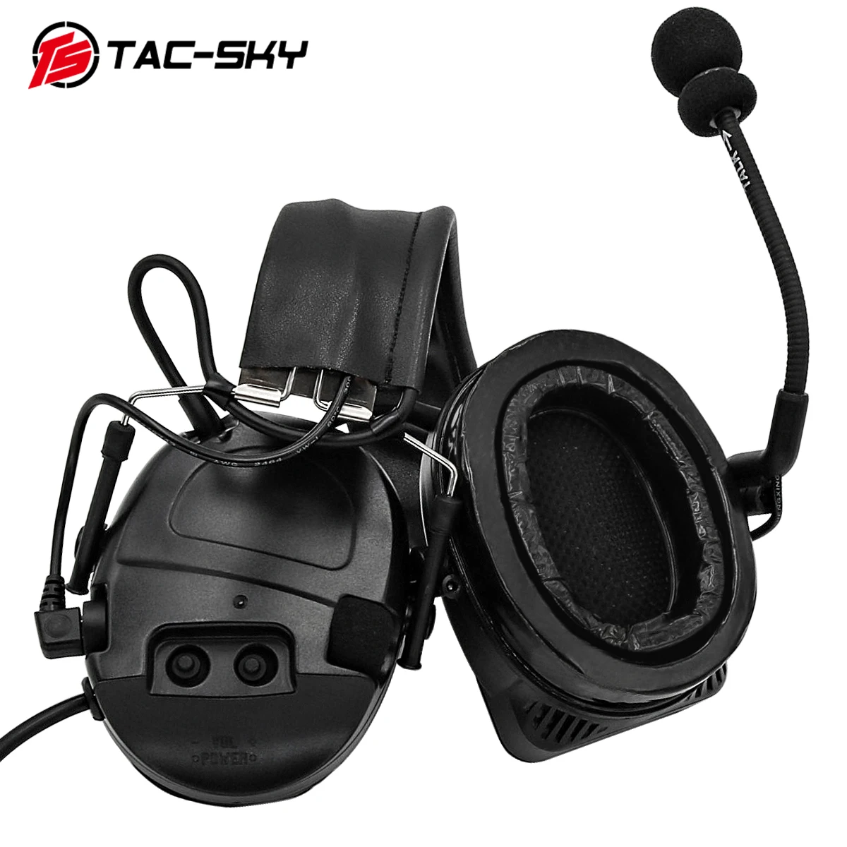 TAC-SKY COMTA I orejeras de silicona para deportes de caza al aire libre pastillas de reducción de ruido auriculares tácticos militares BK + U94PTT - imagen 4