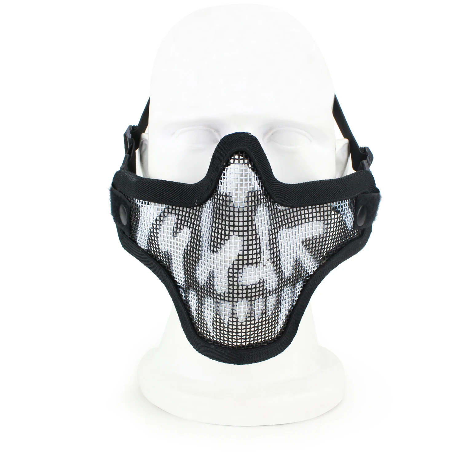 Máscara protectora facial de acero al carbono para hombres y mujeres, malla de Metal, Media máscara inferior, Airsoft Strike, deportes de caza - imagen 5