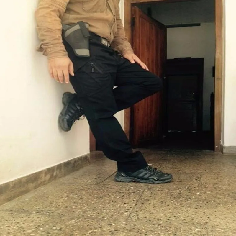 IX9 97% algodón hombres pantalones de carga tácticos militares hombres SWAT pantalones del ejército de combate masculino Casual muchos bolsillos pantalones de algodón elásticos - imagen 5