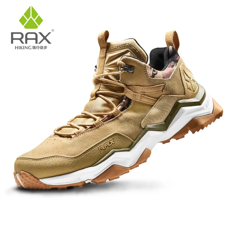 RAX-zapatos de senderismo impermeables de piel de vaca para hombre y mujer, botas de Trekking para escalar, zapatillas de montaña antideslizantes para exteriores, botines - imagen 2