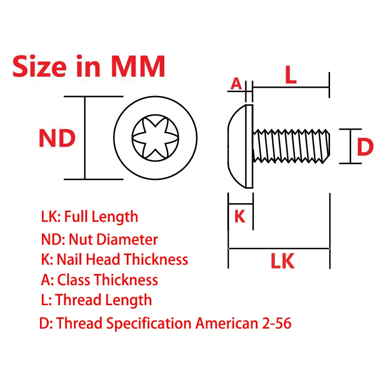 Tornillos T6 Torx de acero inoxidable, cabezal de botón, Clip para cuchillo de bolsillo, accesorios para MANGO, 10 piezas - imagen 5