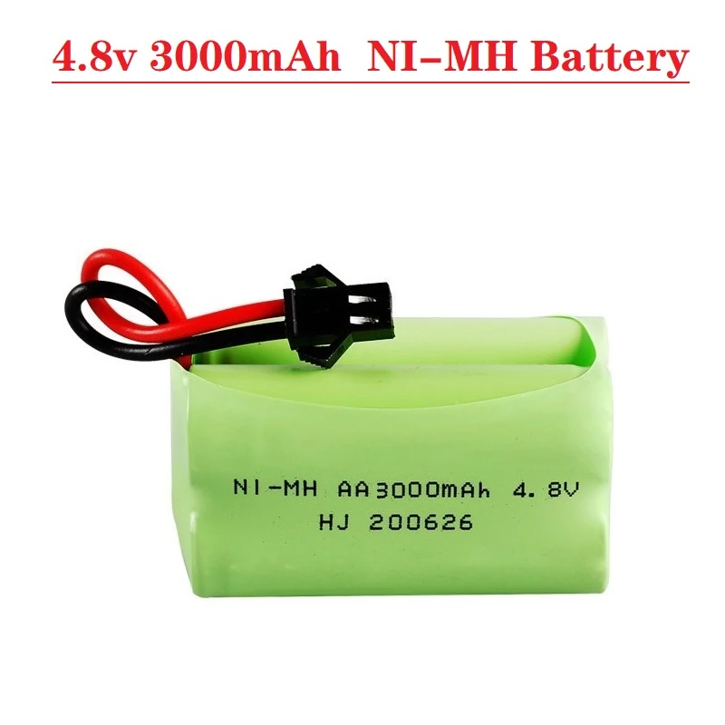 Batería NiMH de 4,8 v y 3000mAh, batería recargable de 4,8 v, paquete de batería AA Ni-MH + cargador de 4,8 v para juguetes Rc, coches, barcos, tanques, Robots, parte - imagen 3