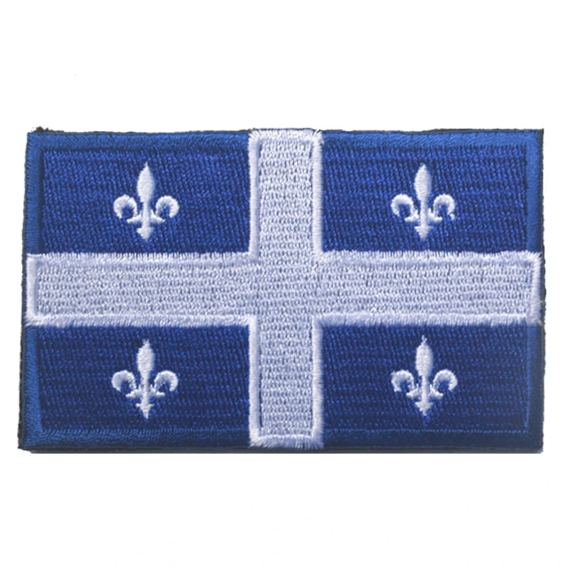 Parche de bandera de Quebec, deporte de fútbol nacional, talla M, apliques de logotipo, parche PROVINCIAL de QUEBEC, CANADA PEQUEÑA para chaqueta de mochila - imagen 3