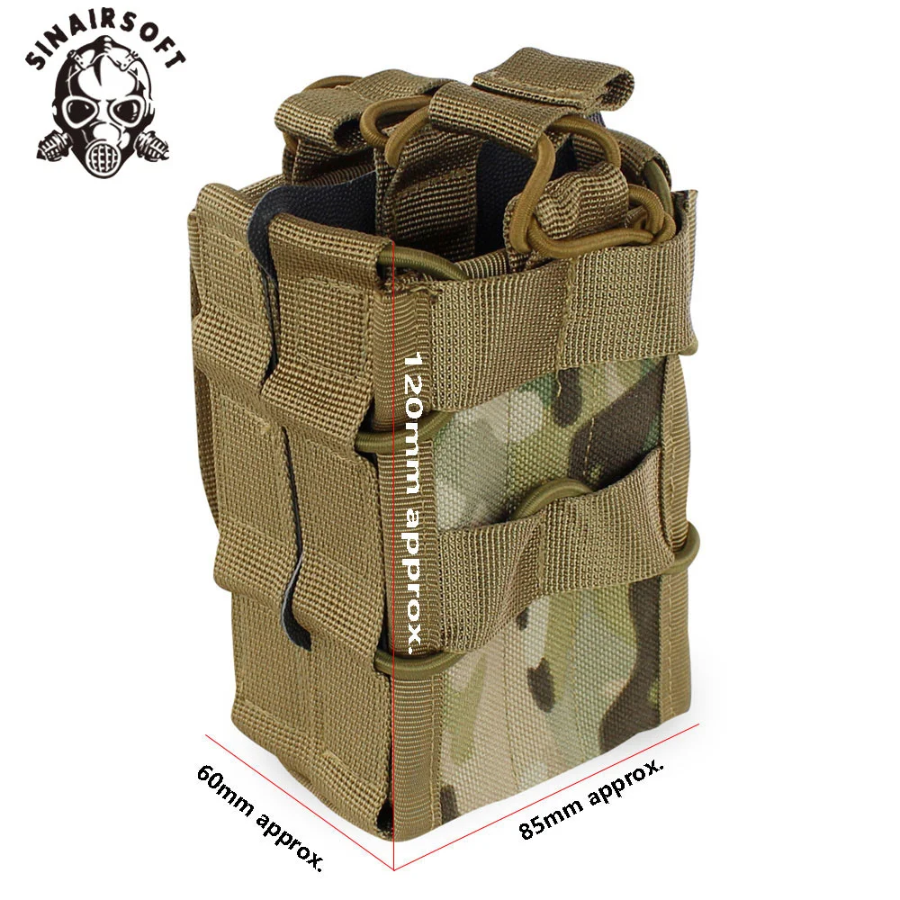 Bolsa para revistas con sistema Molle, bolsa de almacenamiento de doble capa de nailon 1000D, Airsoft táctico AK AR M4 AR15, Rifle, pistola Mag, funda transportadora - imagen 3