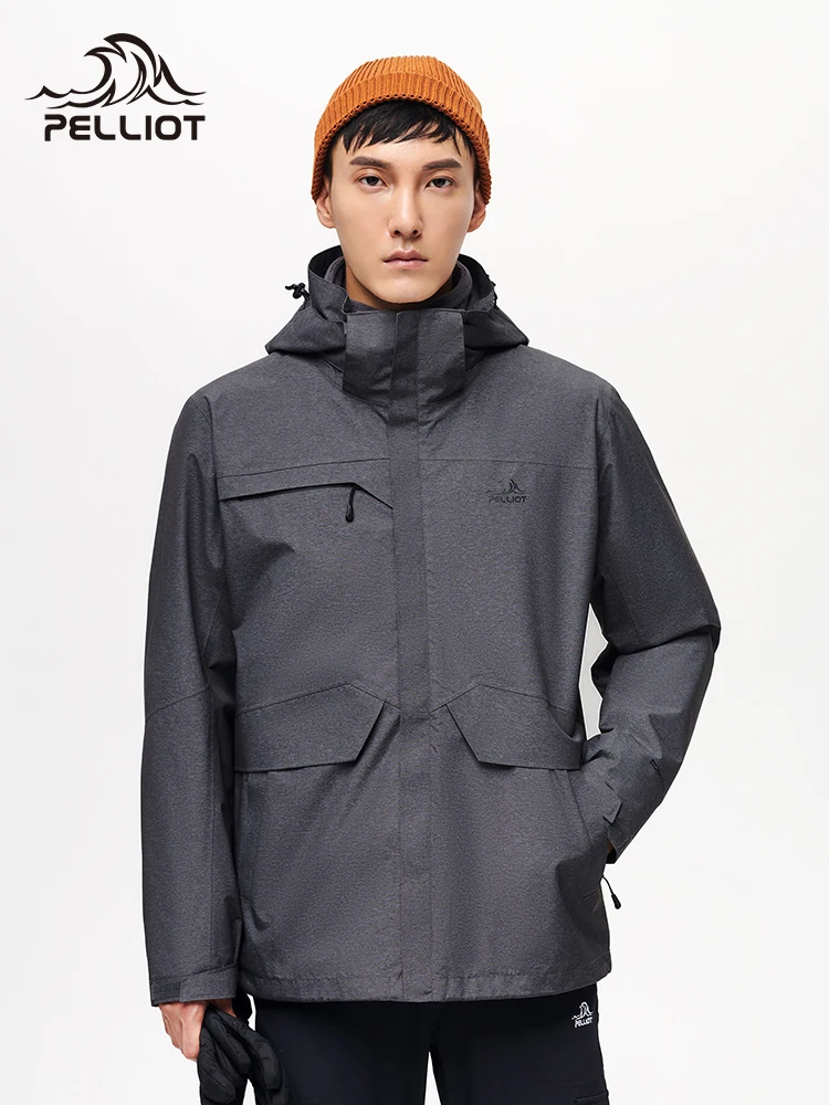 pelliot camping turismo hombres chaqueta chaquetas de invierno cortavientos a prueba de viento impermeable cálido dos piezas setautumn montaña abrigo - imagen 4