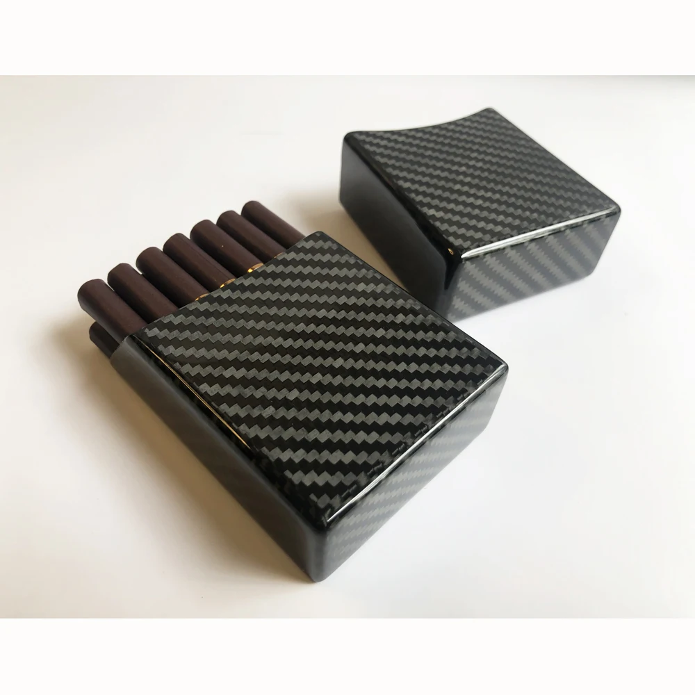 Caja portátil de fibra de carbono 3K para cigarrillos, soporte para fumar, 20 unidades - imagen 3