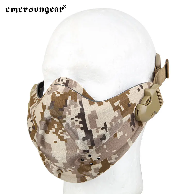 Emersongear-mascarilla táctica de espuma dura de neopreno, protección facial ligera, gorros Airsoft para casco, Camping, caza, Airsoft - imagen 4