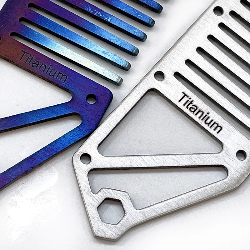 Mini peine portátil de titanio, antiestático, saludable, para peluquería, no alérgico, ultraligero, antibacteriano, regalo - imagen 3