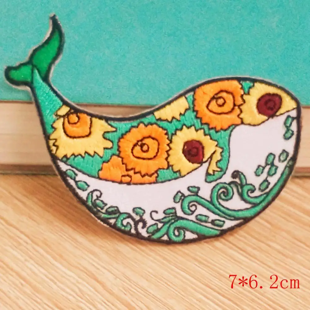 Parches de insignias de ballena/Mar, accesorio de apliques para ropa, parche parches bordados de planchar - imagen 3