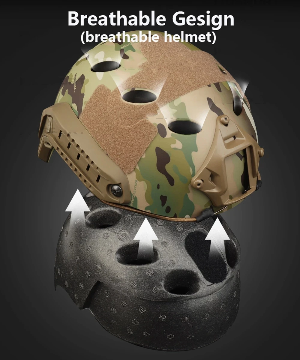 Casco de caza táctico militar para Paintball, gafas protectoras CS, cara rápida, lente protectora - imagen 5