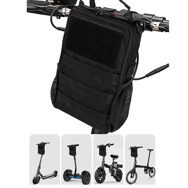 Bandolera de hombro de estilo militar para hombre, bolsa de almacenamiento para manillar de bicicleta, Scooter Eléctrico, marco frontal, bolso de ciclismo - imagen 2