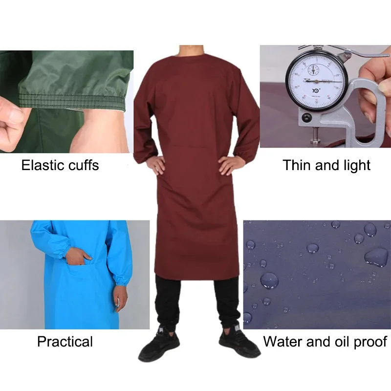 Bata impermeable reutilizable unisex, prenda de trabajo resistente al aceite y apta para la limpieza del hogar - imagen 4