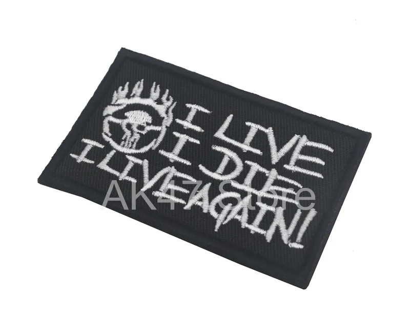 Parche de aplique de insignia de emblema para mochila, sombrero, chaqueta, bolsa, Mad Max, Fury, I LIVE DIE I LIVE AGAIN, parche bordado - imagen 5