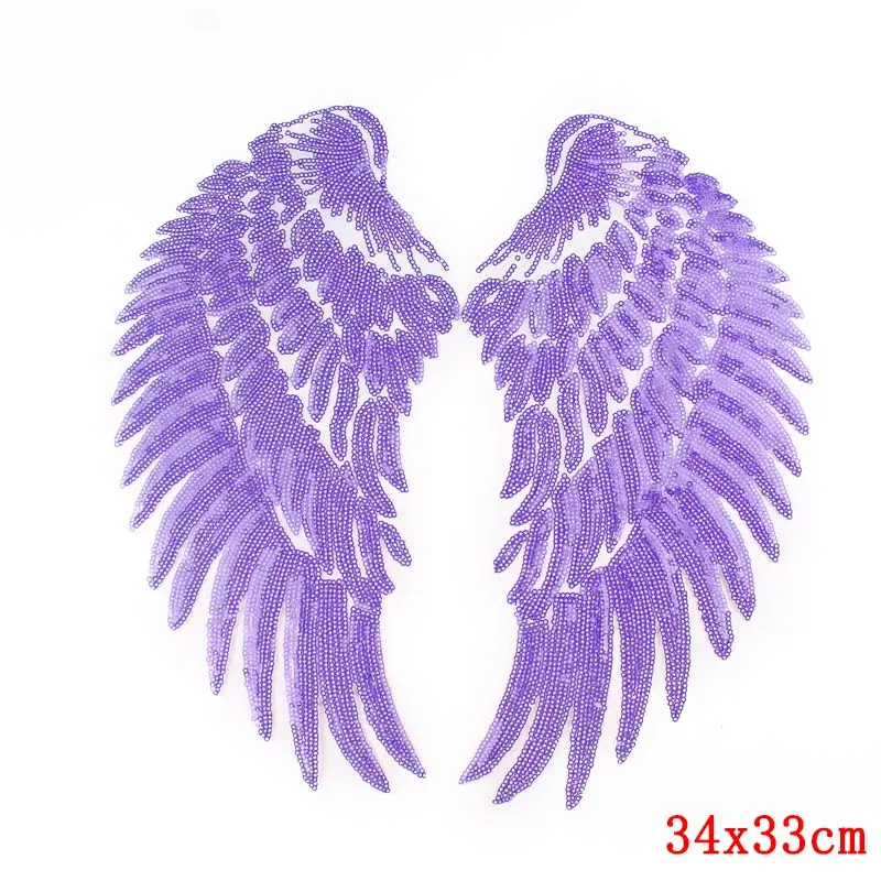 Prajna parches de lentejuelas con alas de Ángel DIY parches coloridos para planchar para ropa pegatinas apliques de costura para chaqueta 1 par - imagen 5