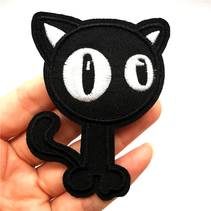 Parches de dibujos animados en la ropa, apliques de flores bordadas en blanco y negro, pegatinas de planchar, transferencia de hierro para ropa - imagen 5