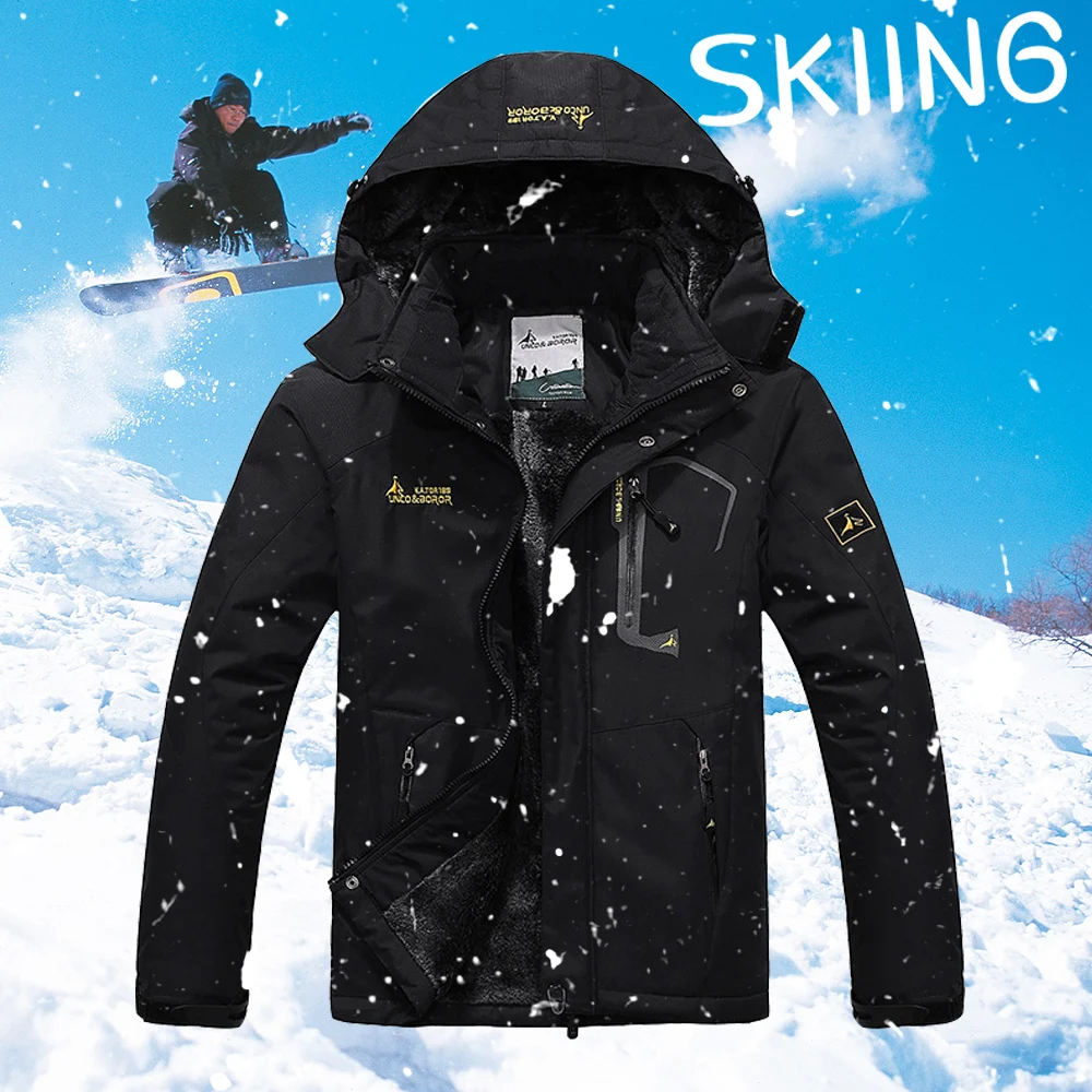 Conjuntos térmicos de invierno para hombre, chaqueta impermeable de lana para nieve, caza, escalada, abrigo deportivo - imagen 3