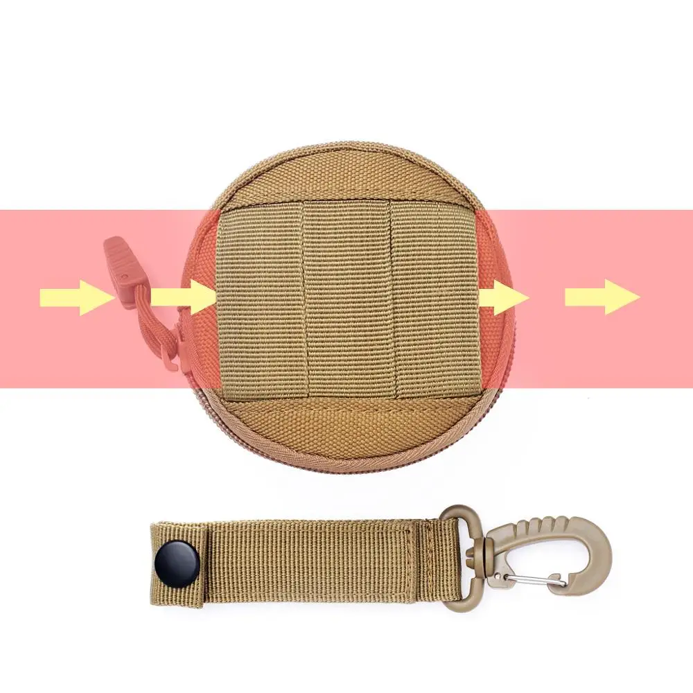 Mini bolsa EDC, llavero con cremallera, auricular, llave, billetera, monederos, utilidad, senderismo al aire libre, accesorios de caza, riñonera - imagen 2