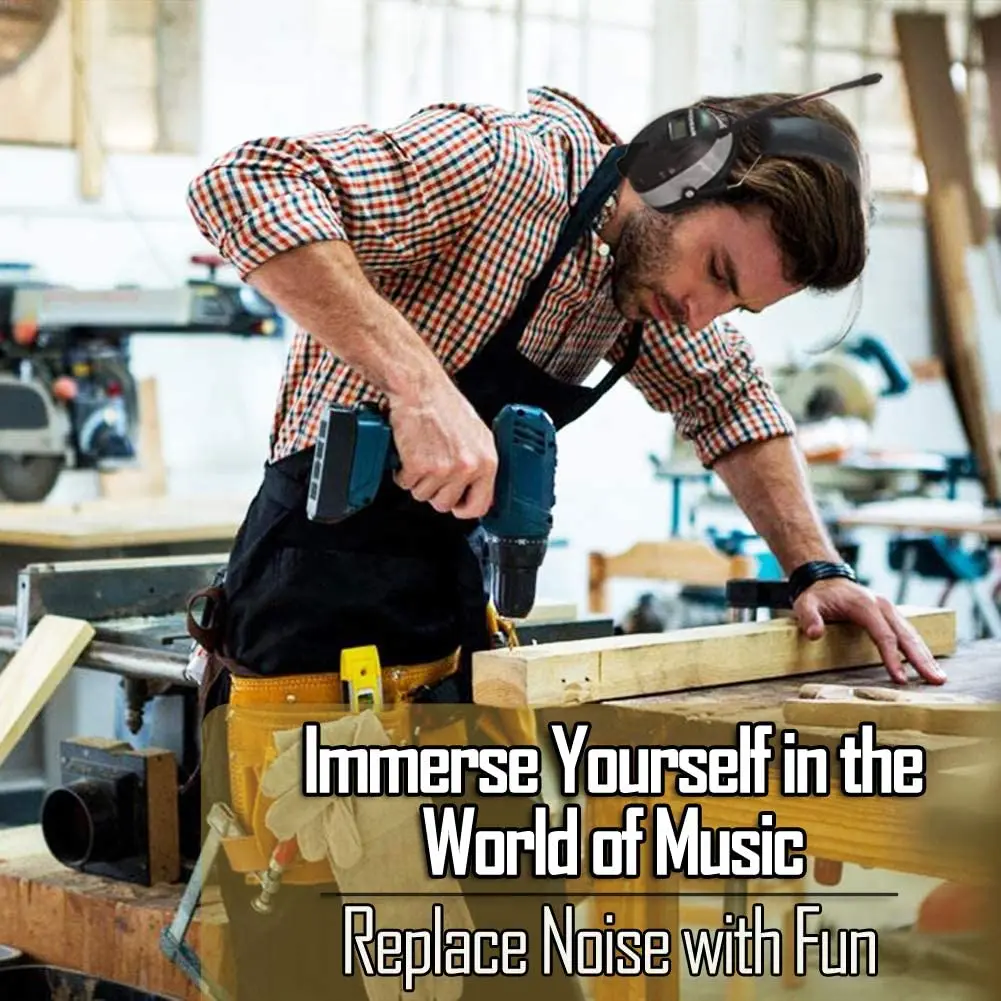 ZOHAN-orejeras electrónicas de Radio AM/FM, pantalla Digital LCD, protección ajustable para los oídos, reducción de ruido, Protector auditivo - imagen 5