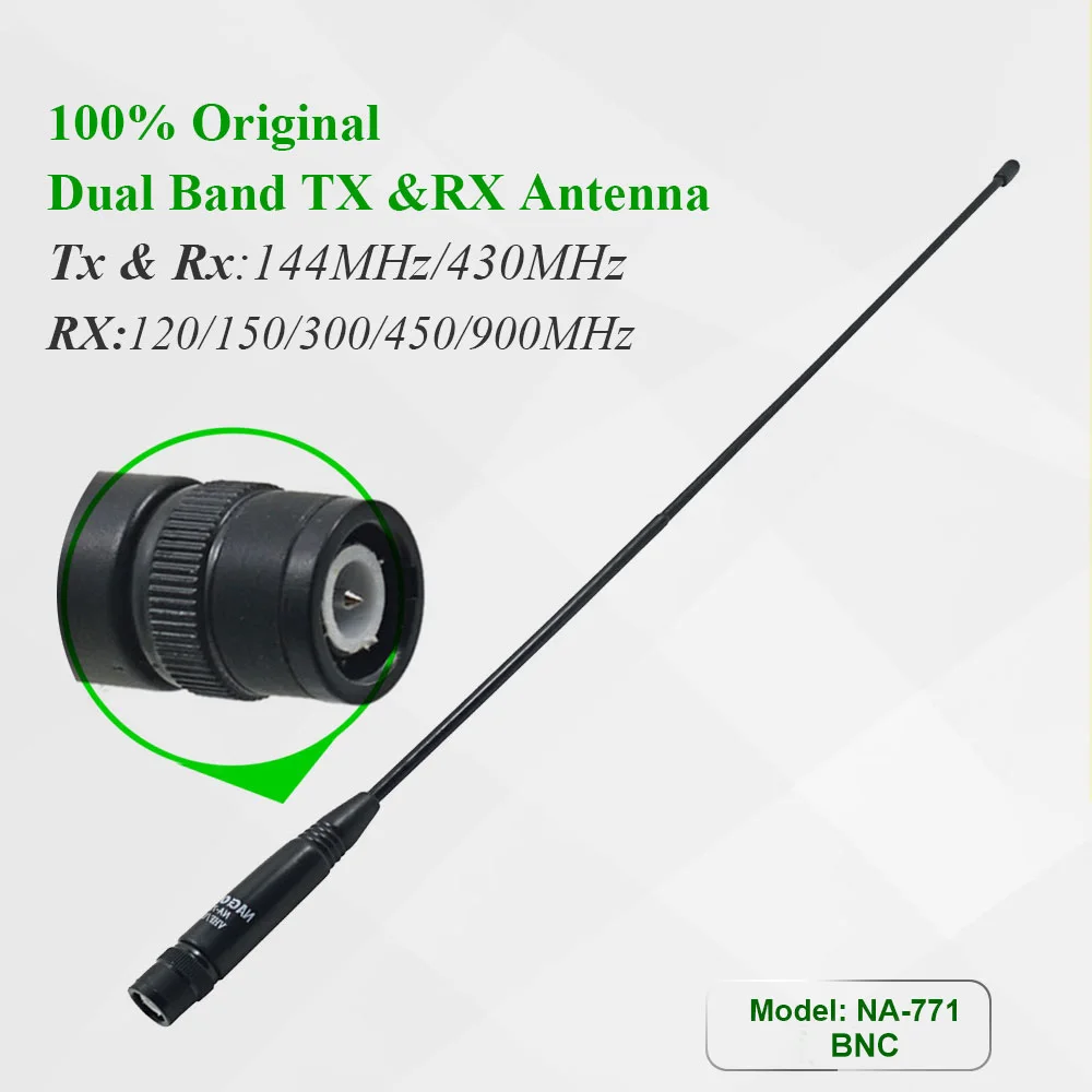 Nagoya-antena de mano Nagoya NA-771, 100% Original, BNC, 130/430MHz, para IC-V8, IC-V82, tk308, Radio bidireccional - imagen 3