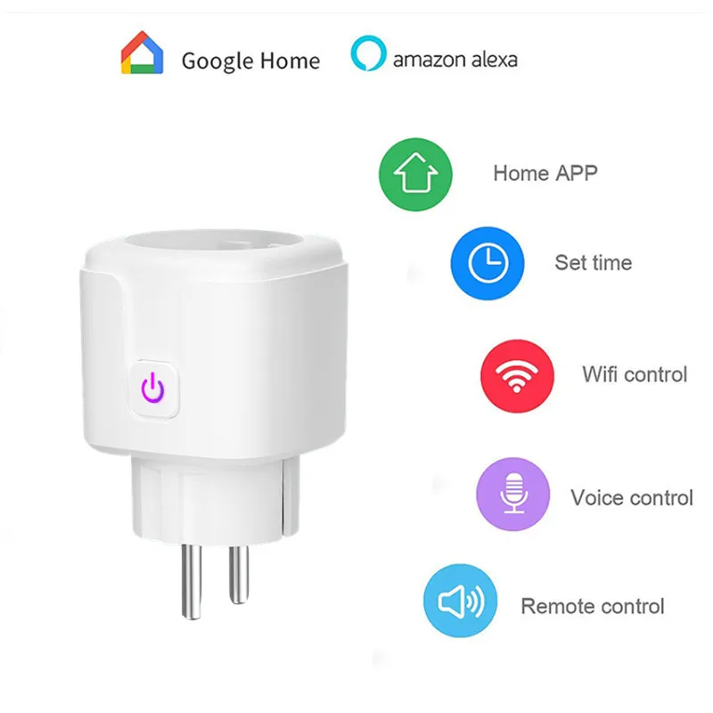 Enchufe inteligente con WiFi para la UE, Monitor de potencia, 16A, función de sincronización, Control por aplicación Tuya SmartLife, funciona con el asistente de Google Alexa - imagen 2