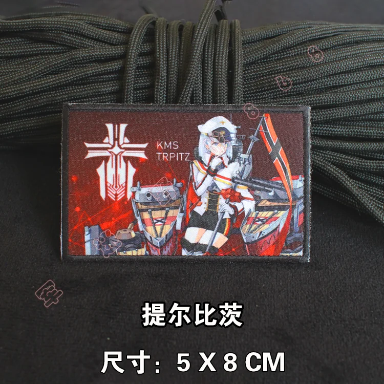 Azur Lane-parche táctico de Chica de Anime, insignias de brazalete con estampado bidimensional para decoración de ropa y mochila - imagen 5
