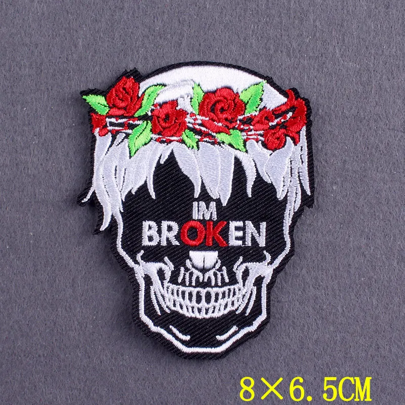 Parche bordado gótico para ropa, parches termoadhesivos de calavera para ropa, decoración de apliques de insignias en la mochila - imagen 4