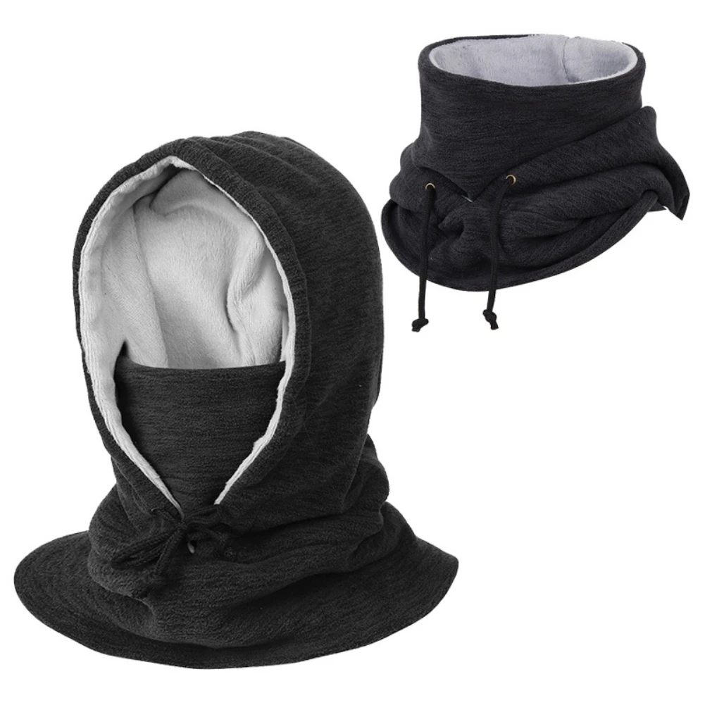 Pasamontañas para hombre, gorros de esquí y ciclismo, capucha de lana, máscara facial a prueba de viento, calentador de cuello para exteriores, gorros de pasamontañas térmicos de lana para bicicleta de invierno - imagen 3