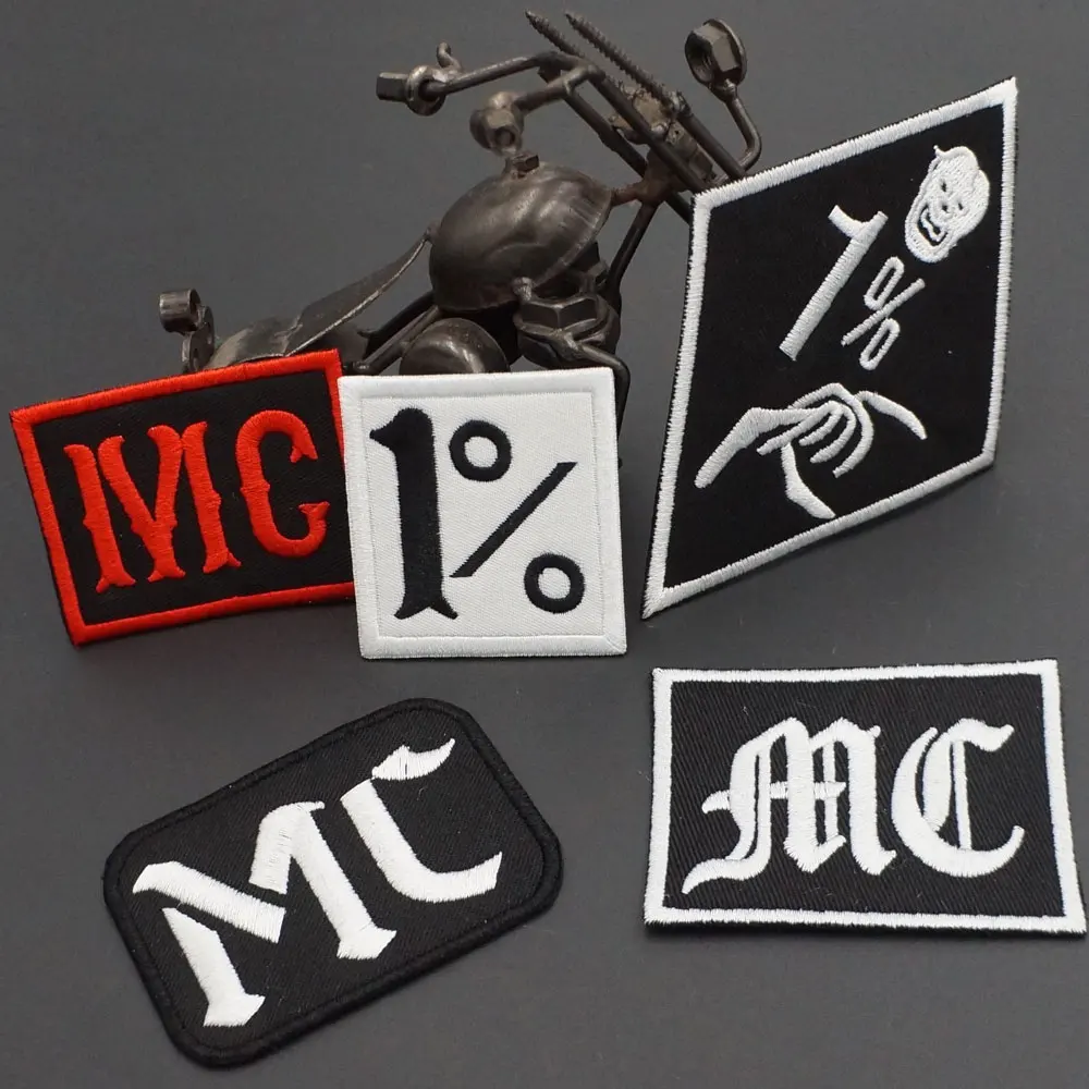 MC 1%-parches bordados para planchar, accesorios de decoración para chaleco de cuero de Caballero de motocicleta, apliques - imagen 2